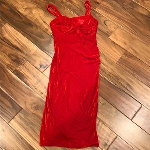 Tatyana vintage style red velvet dress xs